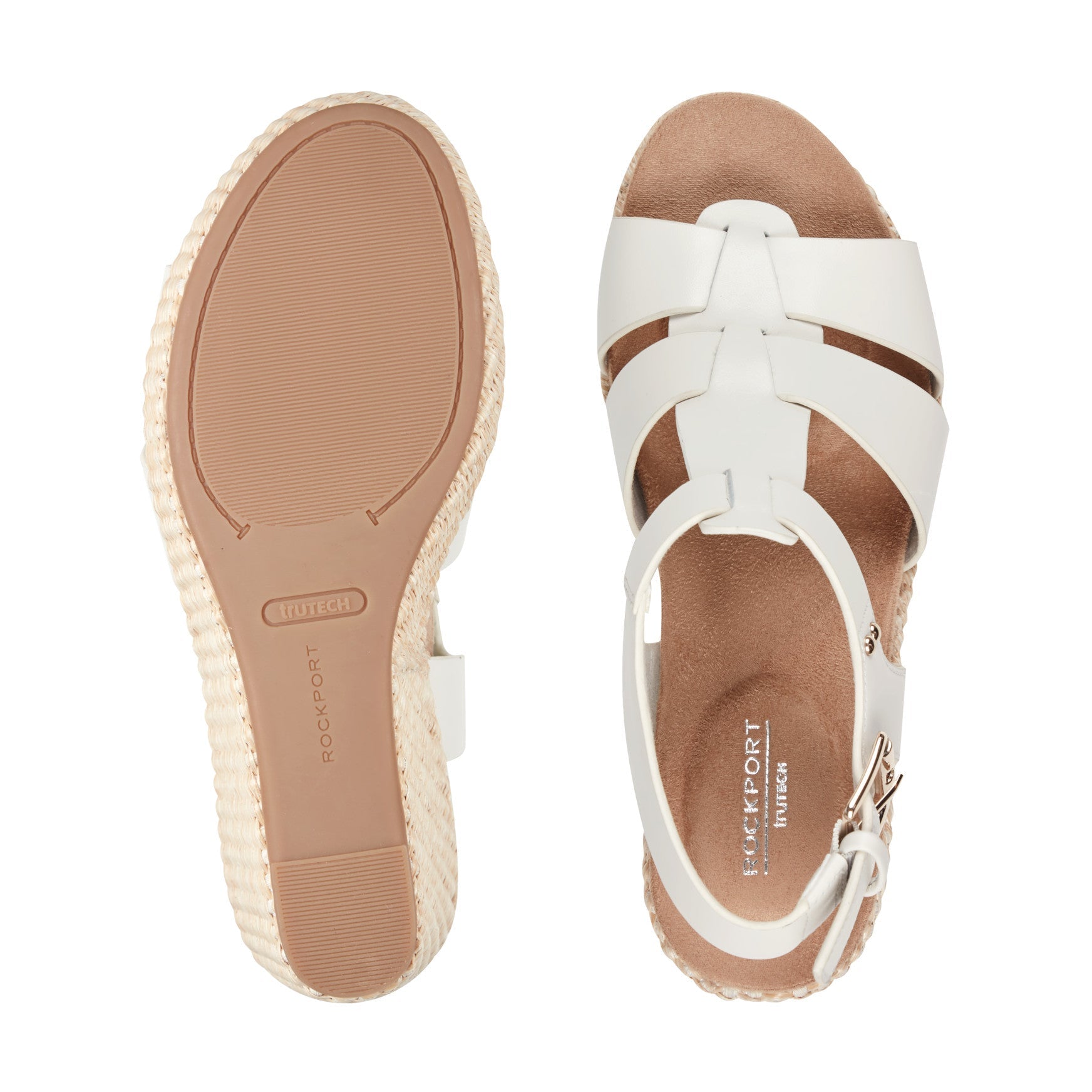 Rockport Women / Belle Casual Wedge Sandals - Ivory Leather