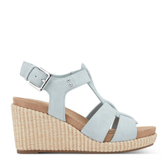 Rockport Women / Belle Casual Wedge Sandals - Light Blue Suede
