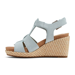 Rockport Women / Belle Casual Wedge Sandals - Light Blue Suede