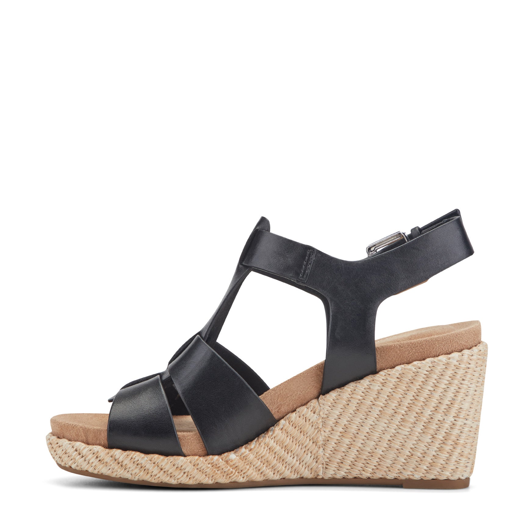Rockport Women / Belle Casual Wedge Sandals - Black Leather