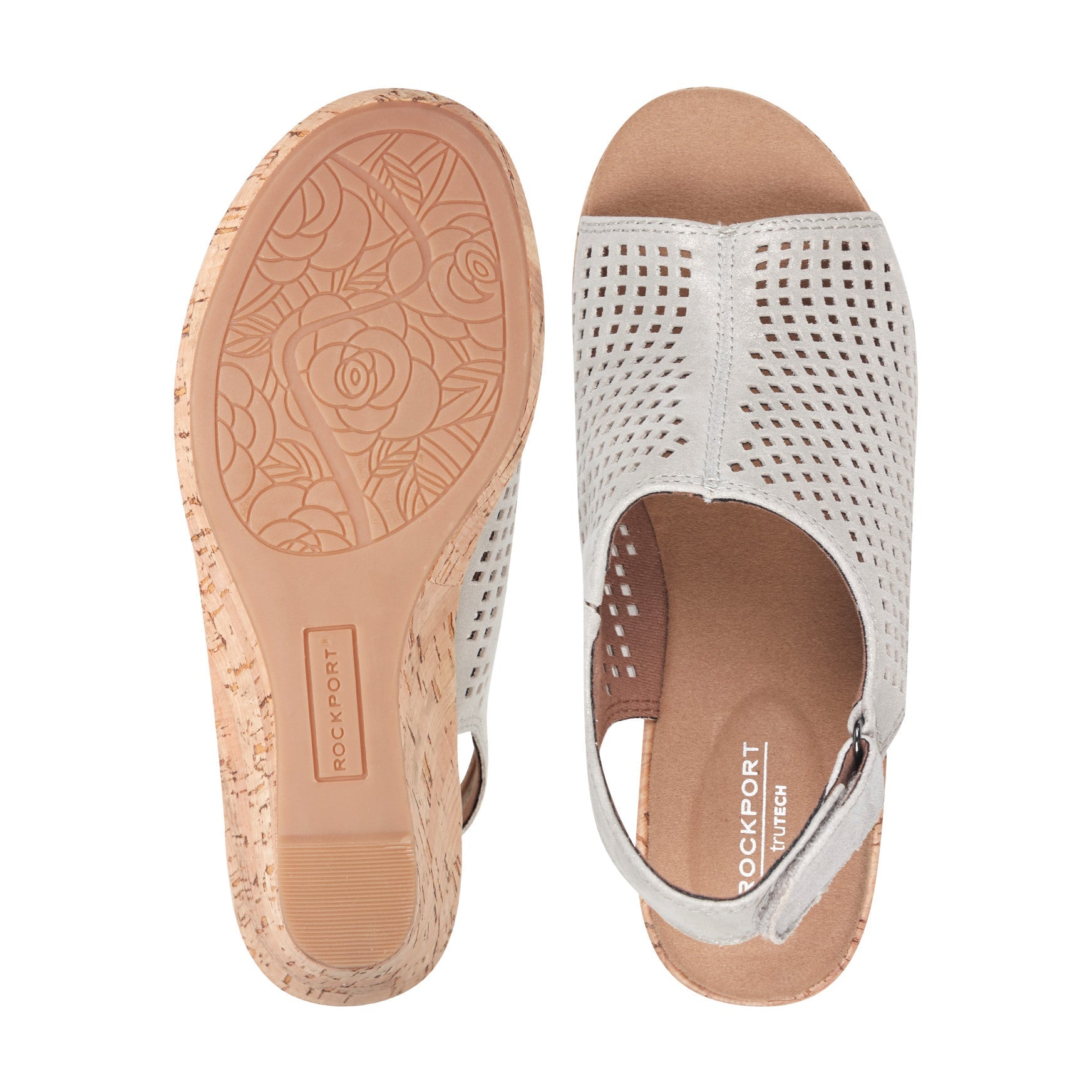 Rockport Women / Briah Perforated Slingback Sandal - Multi Khaki Leather