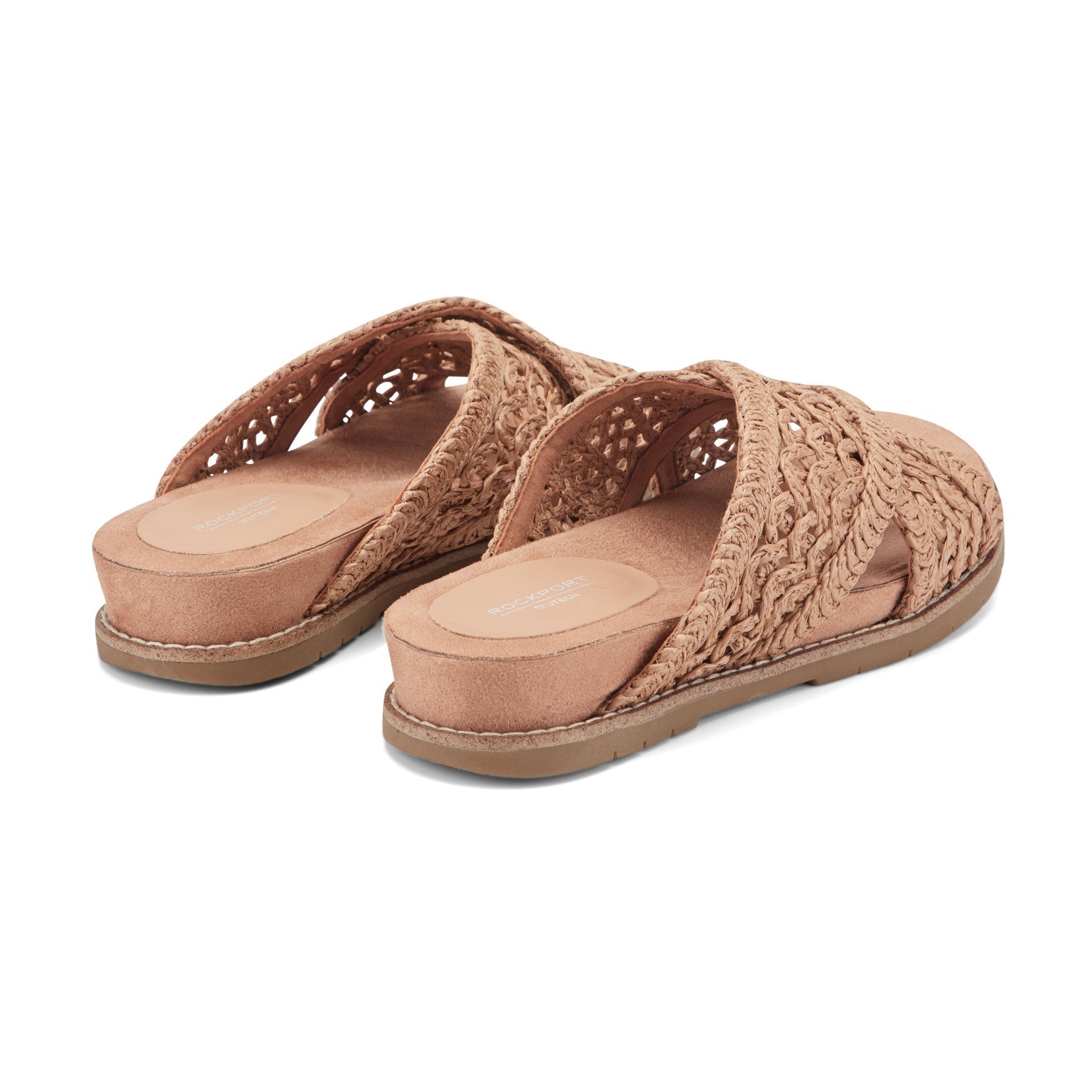 Rockport Women / Zora Open Toe Slip-on Flat Casual Sandals - Medium Natural