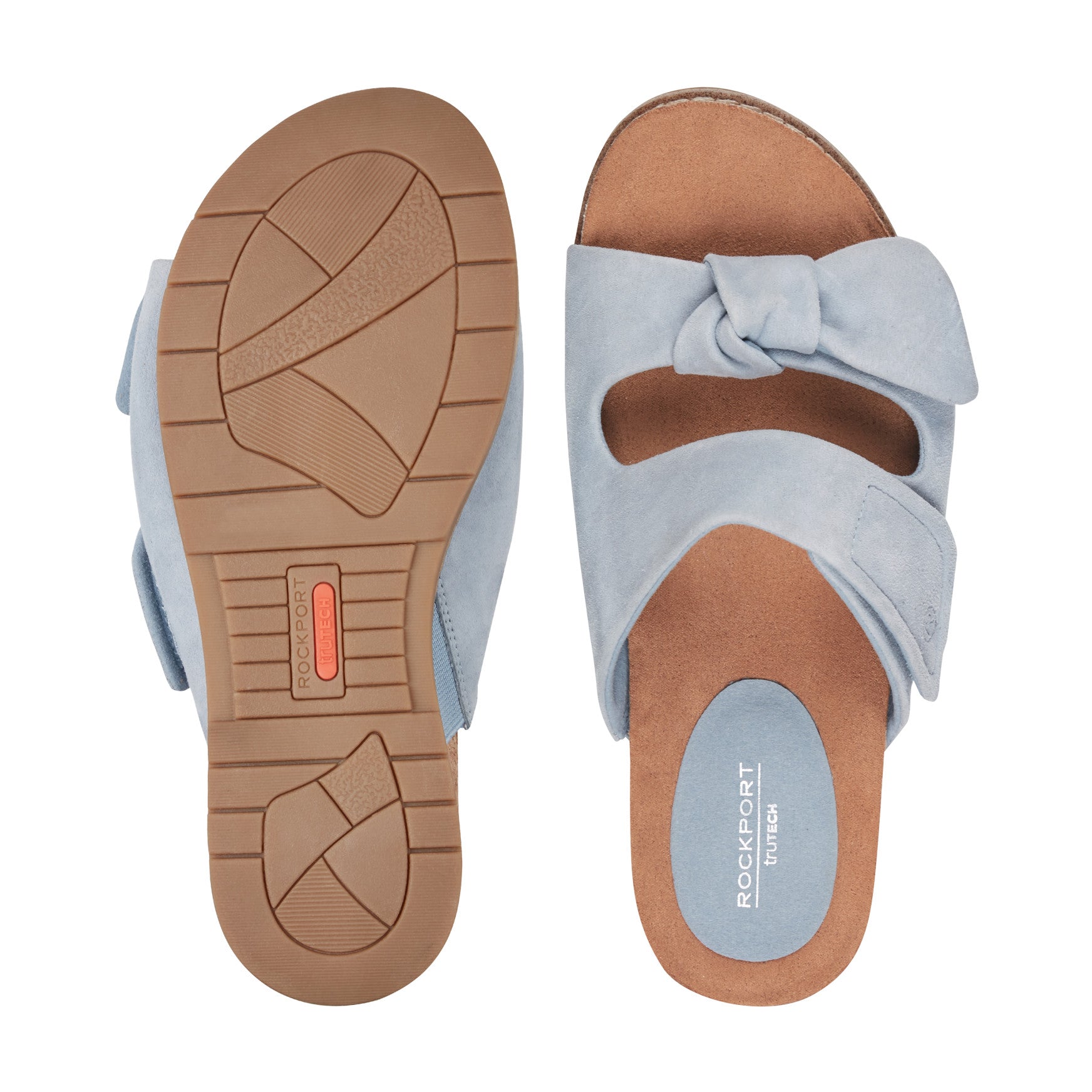 Rockport Women / Zova Slip-on Open Toe Flat Casual Sandals - Medium Blue