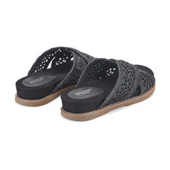 Rockport Women / Zora Open Toe Slip-on Flat Casual Sandals - Black