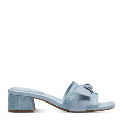 Rockport Women / Carsie Block Heel Square Toe Slip-on Sandals - Light Blue