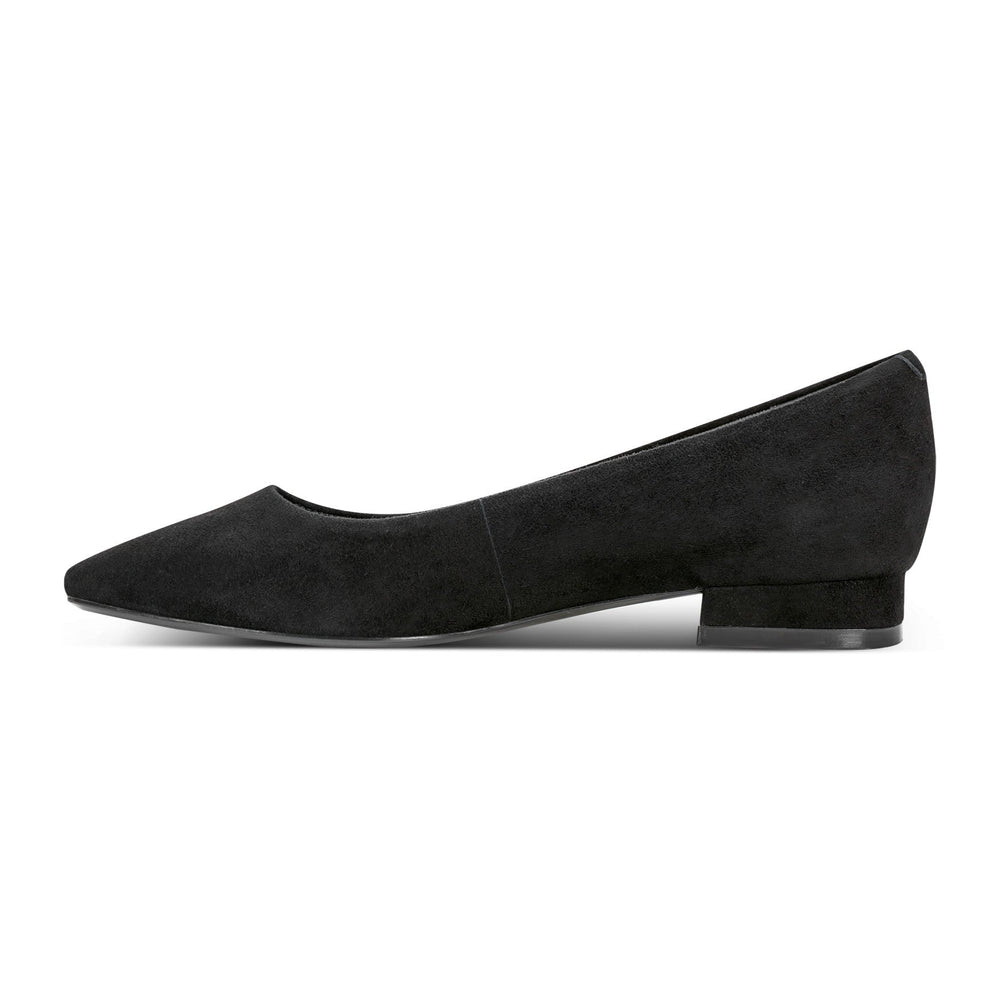 Rockport Women / Tessa Total Motion Pointy Toe Dress Flats - Black Suede