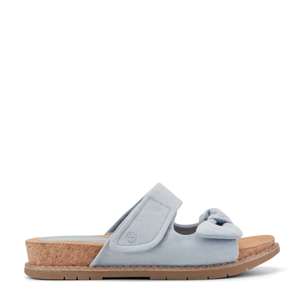 Rockport Women / Zova Slip-on Open Toe Flat Casual Sandals - Medium Blue