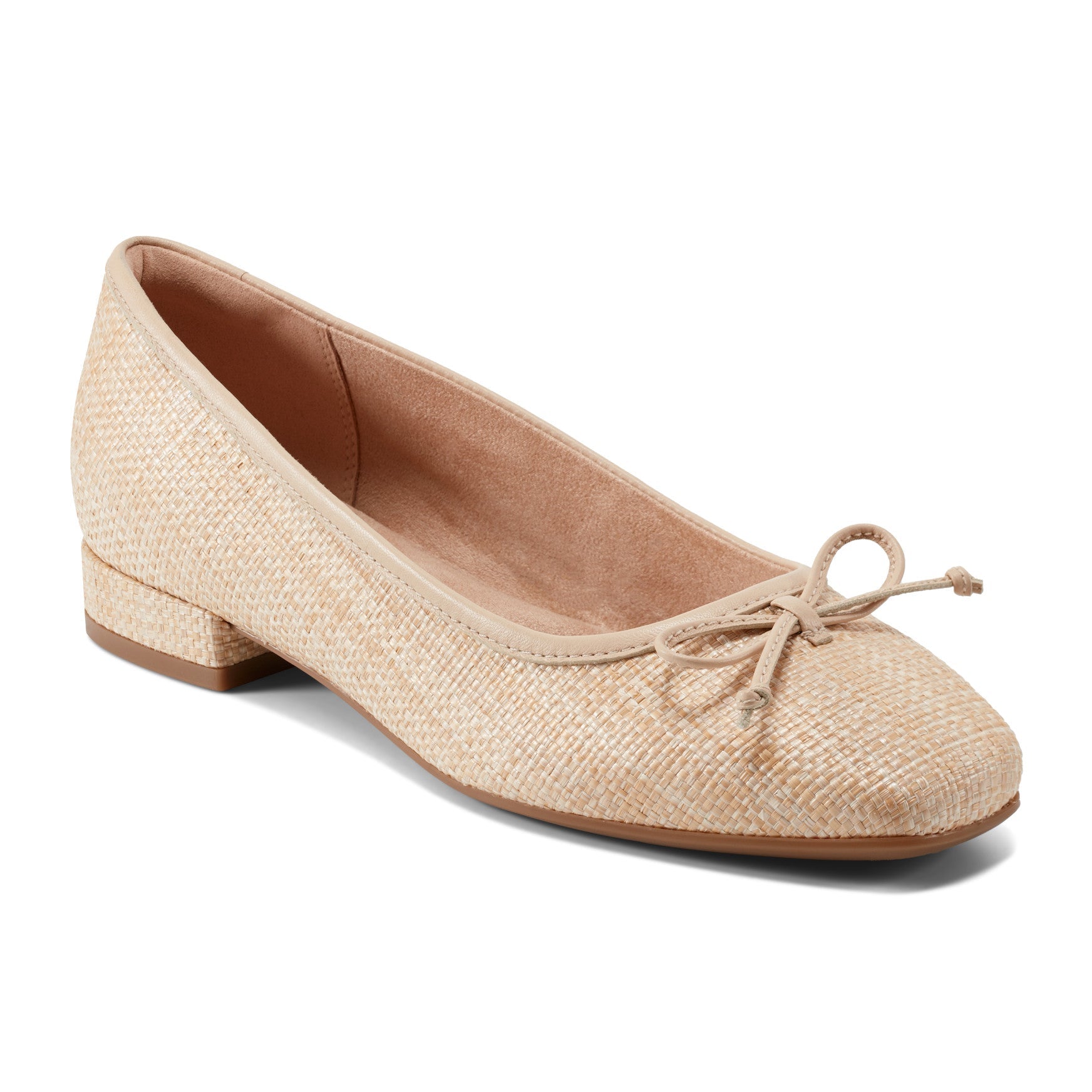 Rockport Women / Sadie Square Toe Slip-on Ballet Dress Flats - Light Natural Raffia