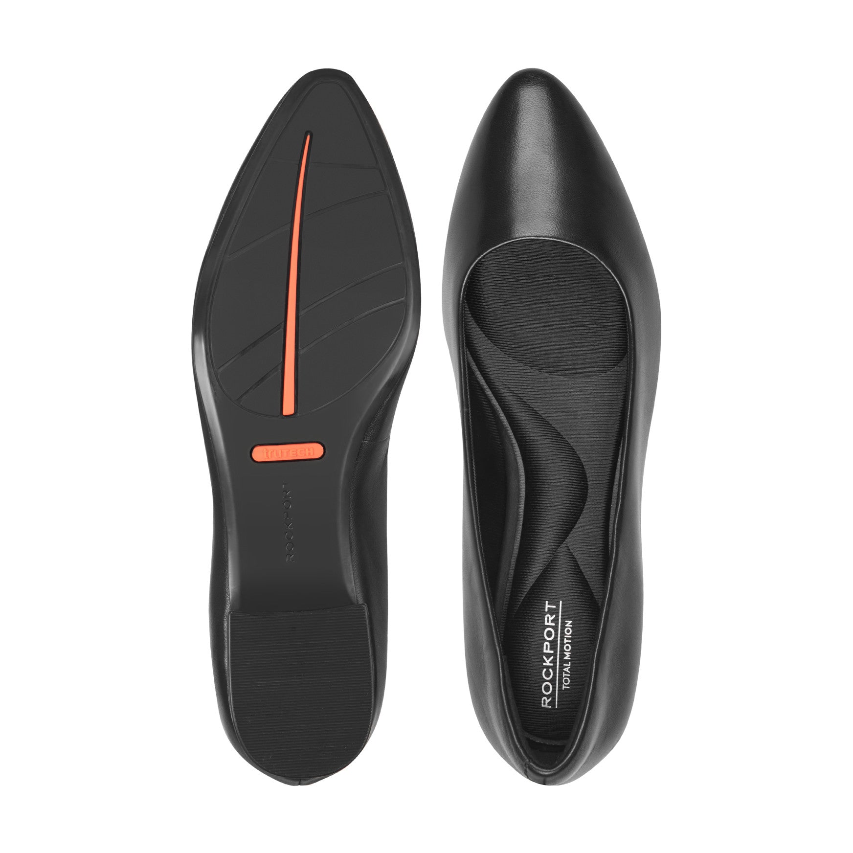 Rockport Women / Tessa Total Motion Pointy Toe Dress Flats - Black Leather