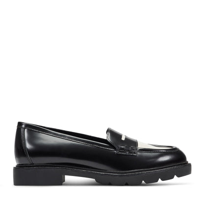 Rockport Women / Kacey Penny Loafer - Black/Chic Cream Leather