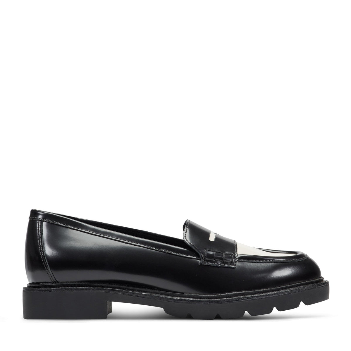 Rockport Women / Kacey Penny Loafer - Black/Chic Cream Leather
