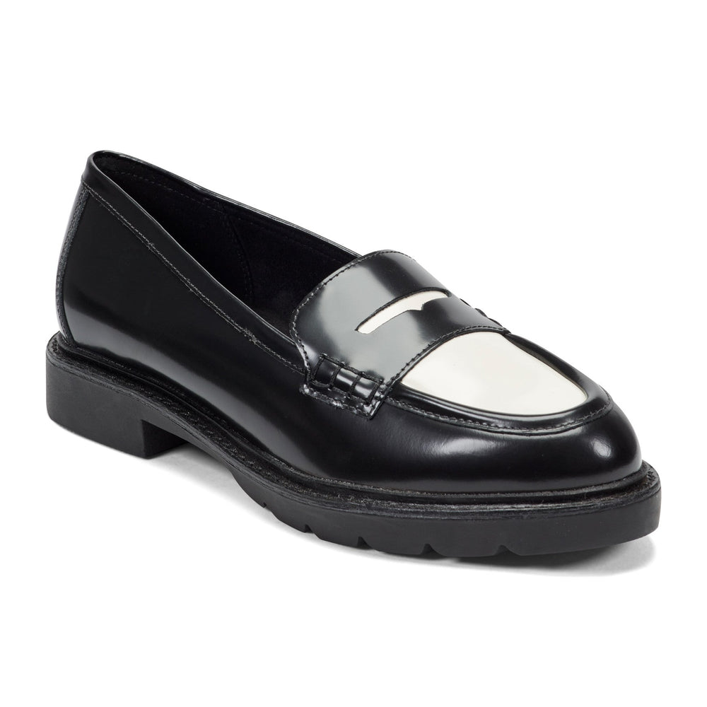 Rockport Women / Kacey Penny Loafer - Black/Chic Cream Leather