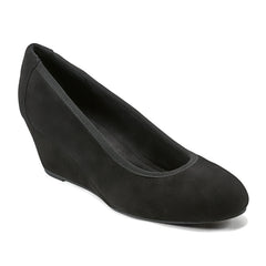 Rockport Women / Rita Slip-on Almond Toe Dress Wedges - Black Suede