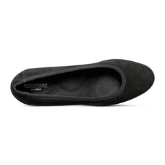 Rockport Women / Rita Slip-on Almond Toe Dress Wedges - Black Suede