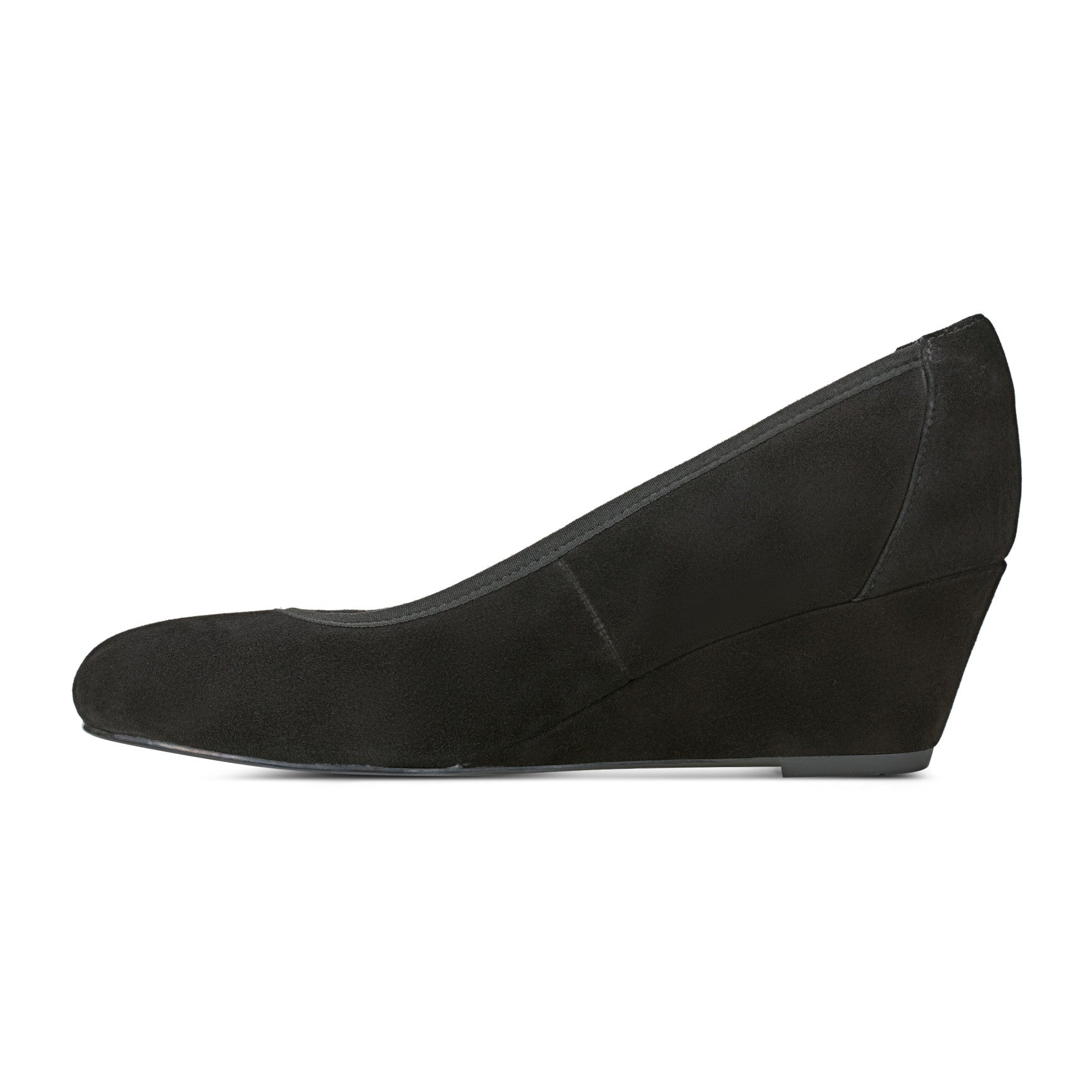 Rockport Women / Rita Slip-on Almond Toe Dress Wedges - Black Suede