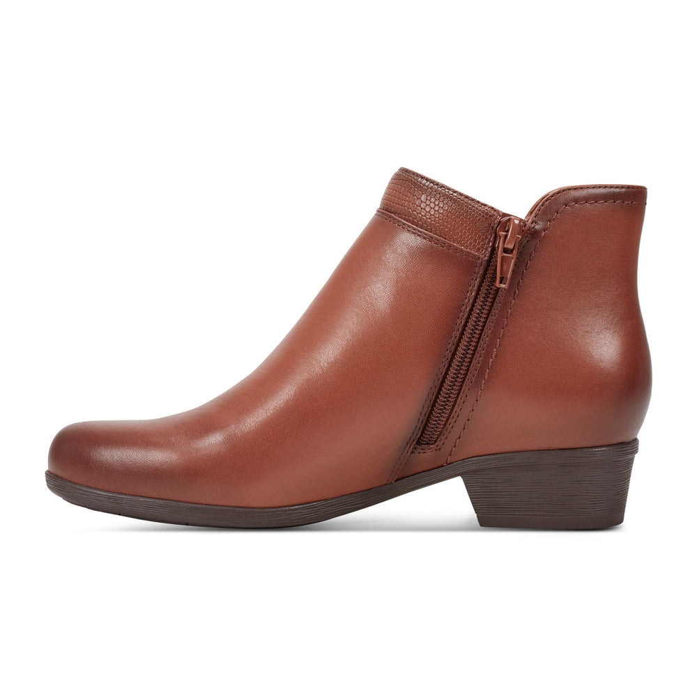 Rockport Women / Carly Side Zip Casual Ankle Booties - Medium Natural