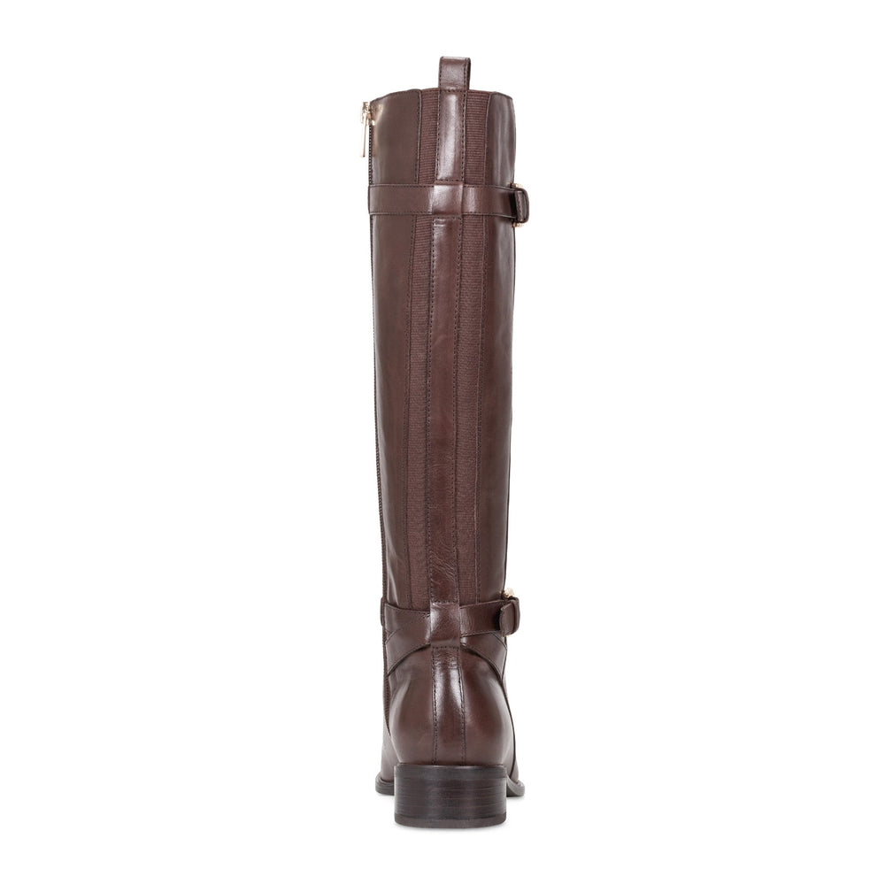 Rockport Women / Harper Riding Boot with Buckle - Dark Brown Leather