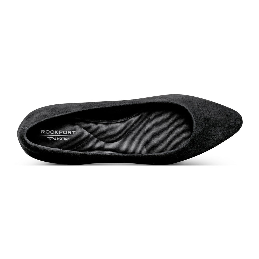 Rockport Women / Tessa Total Motion Pointy Toe Dress Flats - Black Suede