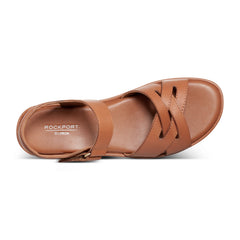 Rockport Women / Amira Strappy Open Toe Casual Wedge Sandals - Medium Natural