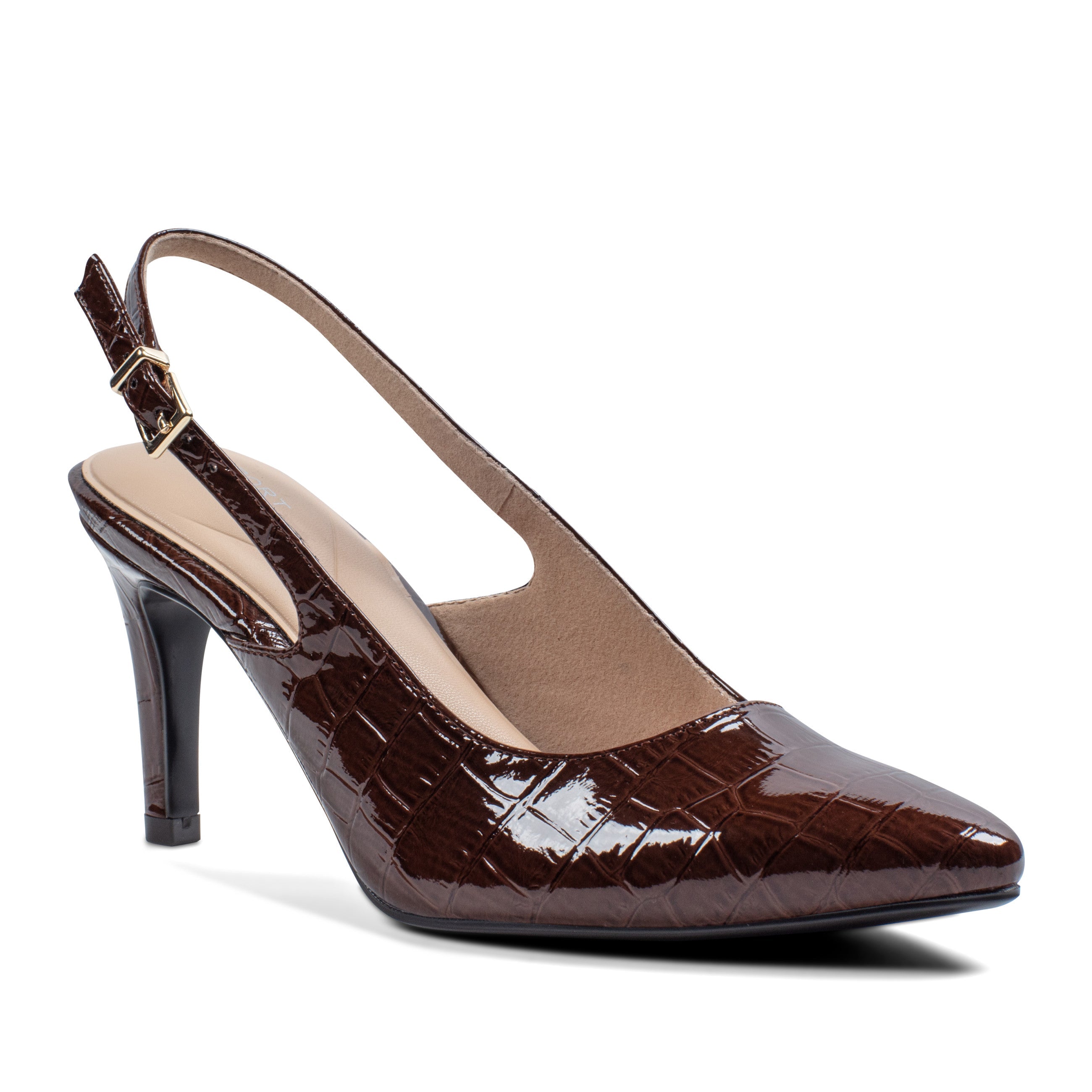 Rockport Women / Jolie Total Motion Dress Pumps - Dark Brown Croco Patent