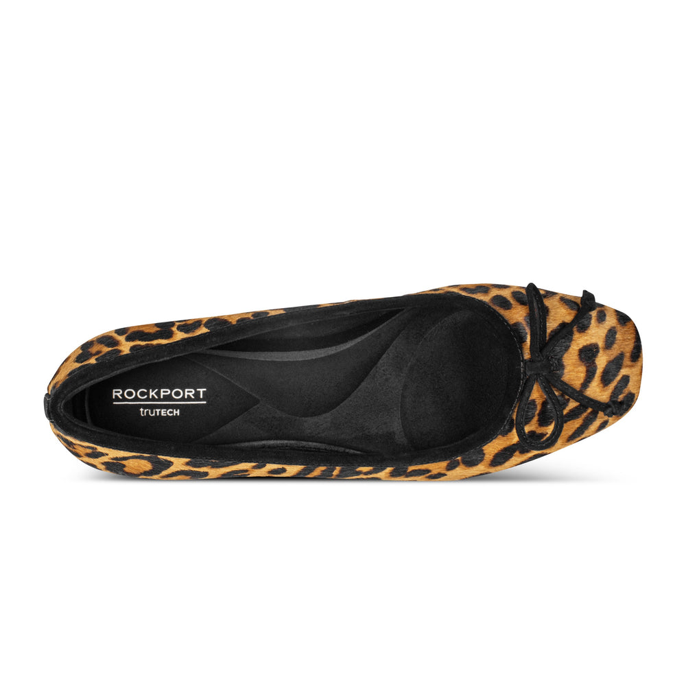Rockport Women / Sadie Square Toe Slip-on Ballet Dress Flats - Leopard