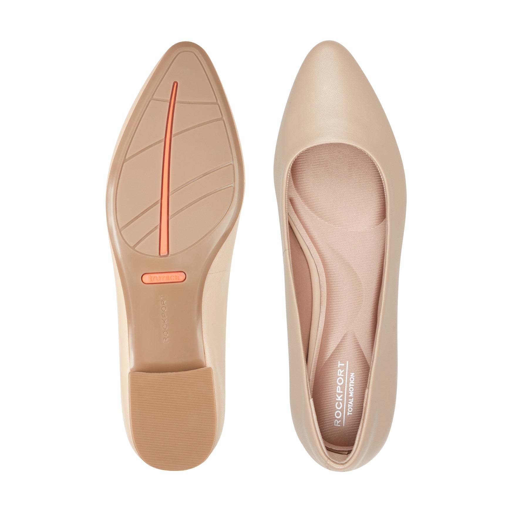 Rockport Women / Tessa Total Motion Pointy Toe Dress Flats - Light Natural Leather