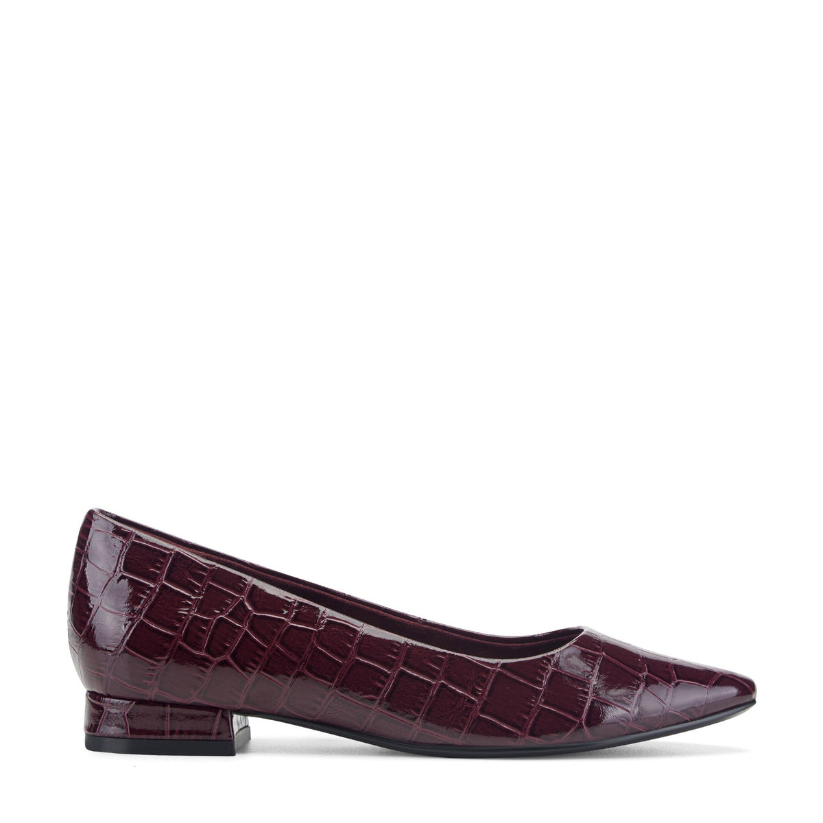 Rockport Women / Tessa Total Motion Pointy Toe Dress Flats - Dark Red Croco Patent