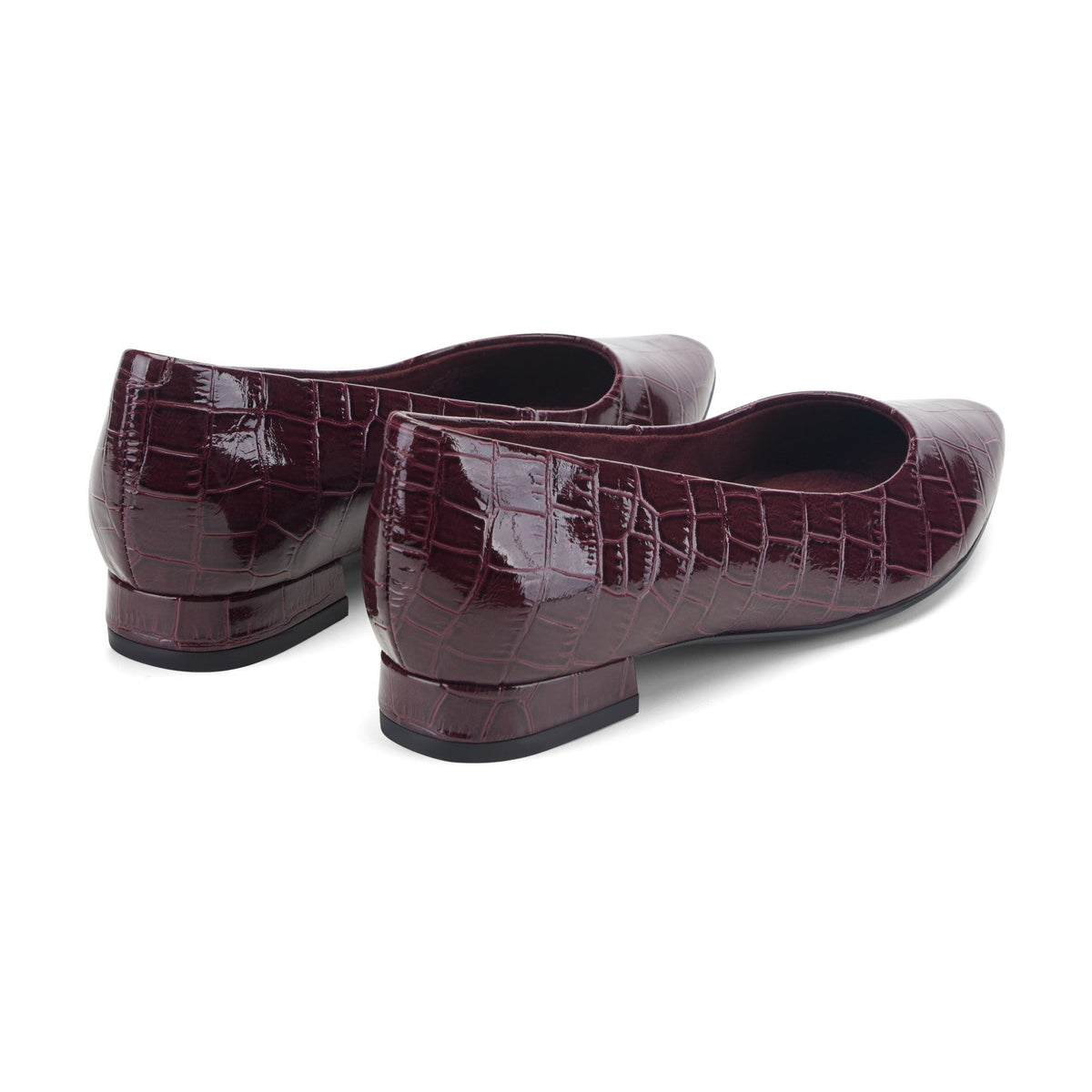 Rockport Women / Tessa Total Motion Pointy Toe Dress Flats - Dark Red Croco Patent