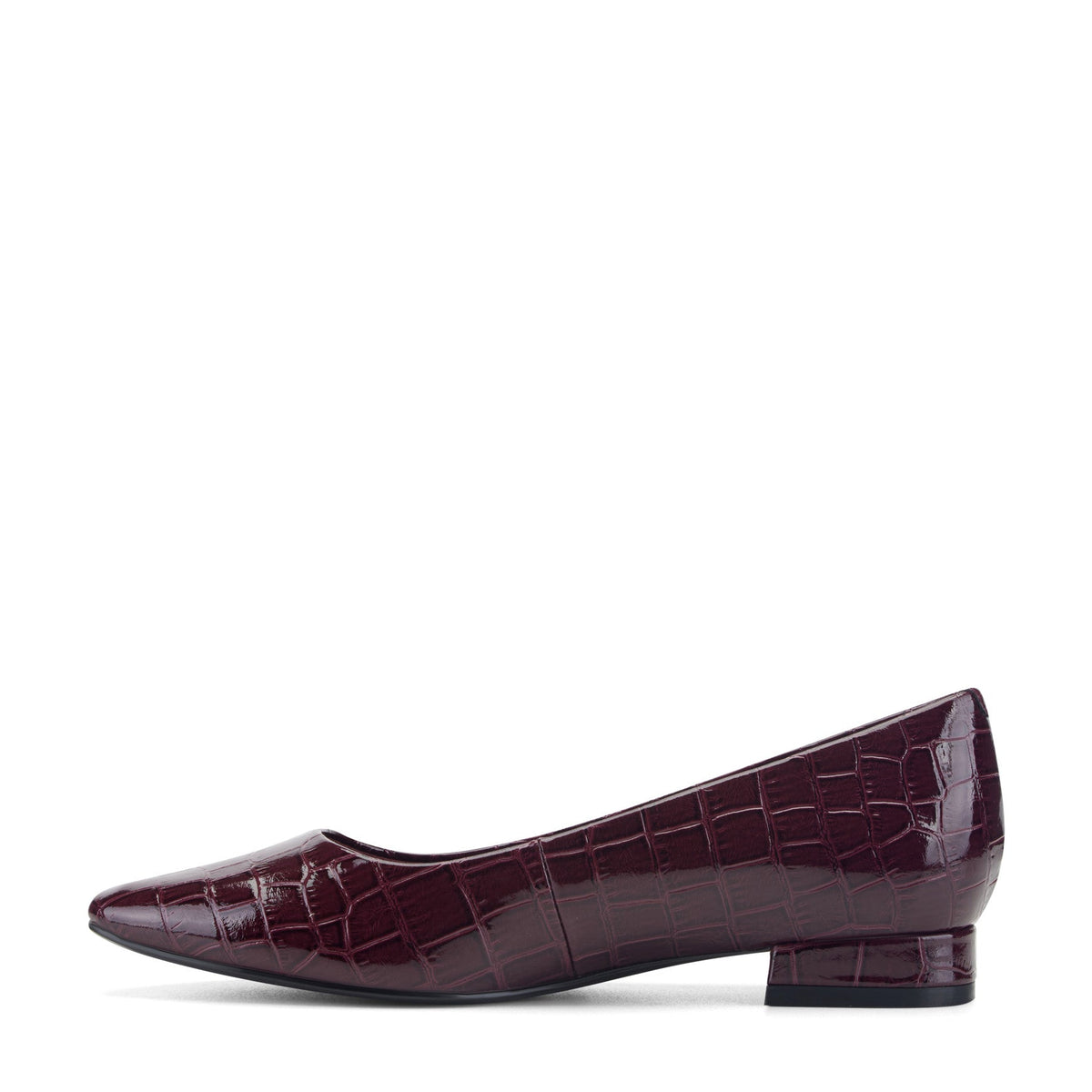Rockport Women / Tessa Total Motion Pointy Toe Dress Flats - Dark Red Croco Patent