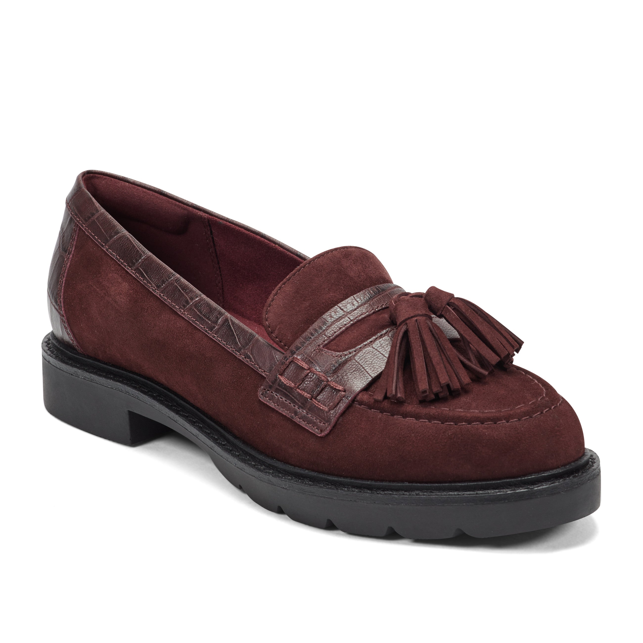 Rockport Women / Kiara Tassel Loafers - Dark Red Suede