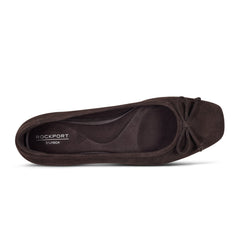 Rockport Women / Sadie Square Toe Slip-on Ballet Dress Flats - Dark Brown