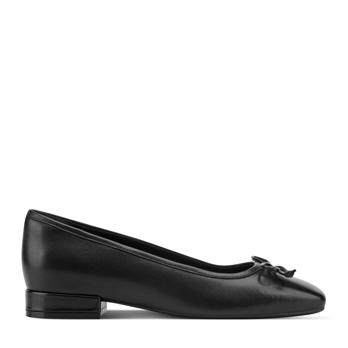 Rockport Women / Sadie Square Toe Slip-on Ballet Dress Flats - Black Leather