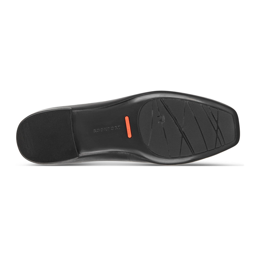 Rockport Women / Sadie Square Toe Slip-on Ballet Dress Flats - Black Leather