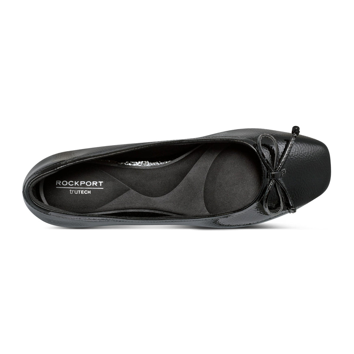 Rockport Women / Sadie Square Toe Slip-on Ballet Dress Flats - Black Patent