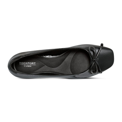 Rockport Women / Sadie Square Toe Slip-on Ballet Dress Flats - Black Patent