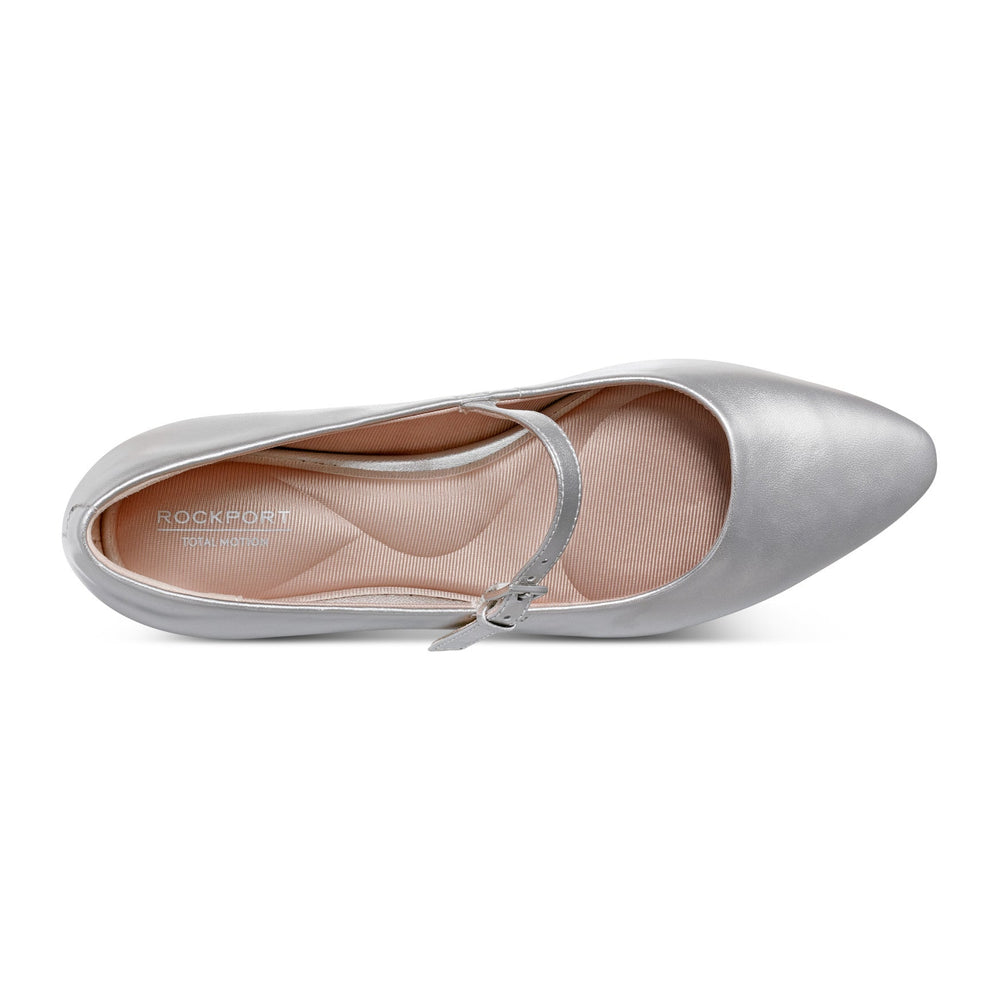 Rockport Women / Taren Total Motion Pointy Toe Dress Flats - Pewter Leather