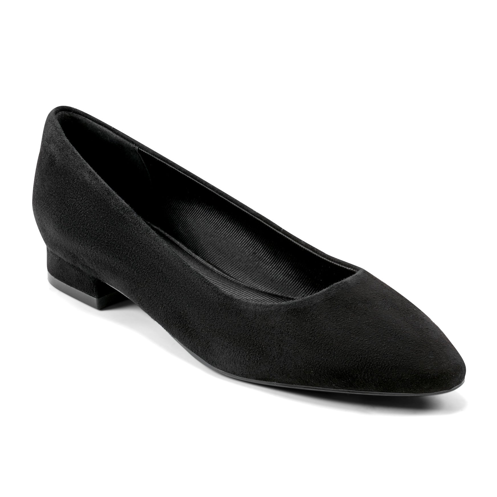Rockport Women / Tessa Total Motion Pointy Toe Dress Flats - Black Suede